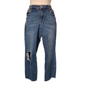 🌈Kut From the Kloth raw hem distressed cropped jeans women’s 10 denim pants